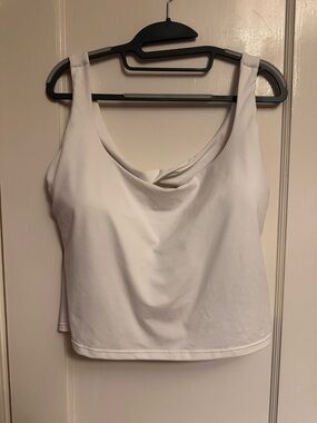 Fabletics White Tank Top with Built in Bra support